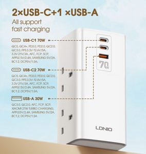 LDNIO SK4396 Power Extension Cord <strong>Multi</strong> <strong>Function</strong> Charger UK Surge Protector <strong>Socket</strong> Power Strip <strong>with</strong> <strong>USB</strong> Tower Extension <strong>Socket</strong>