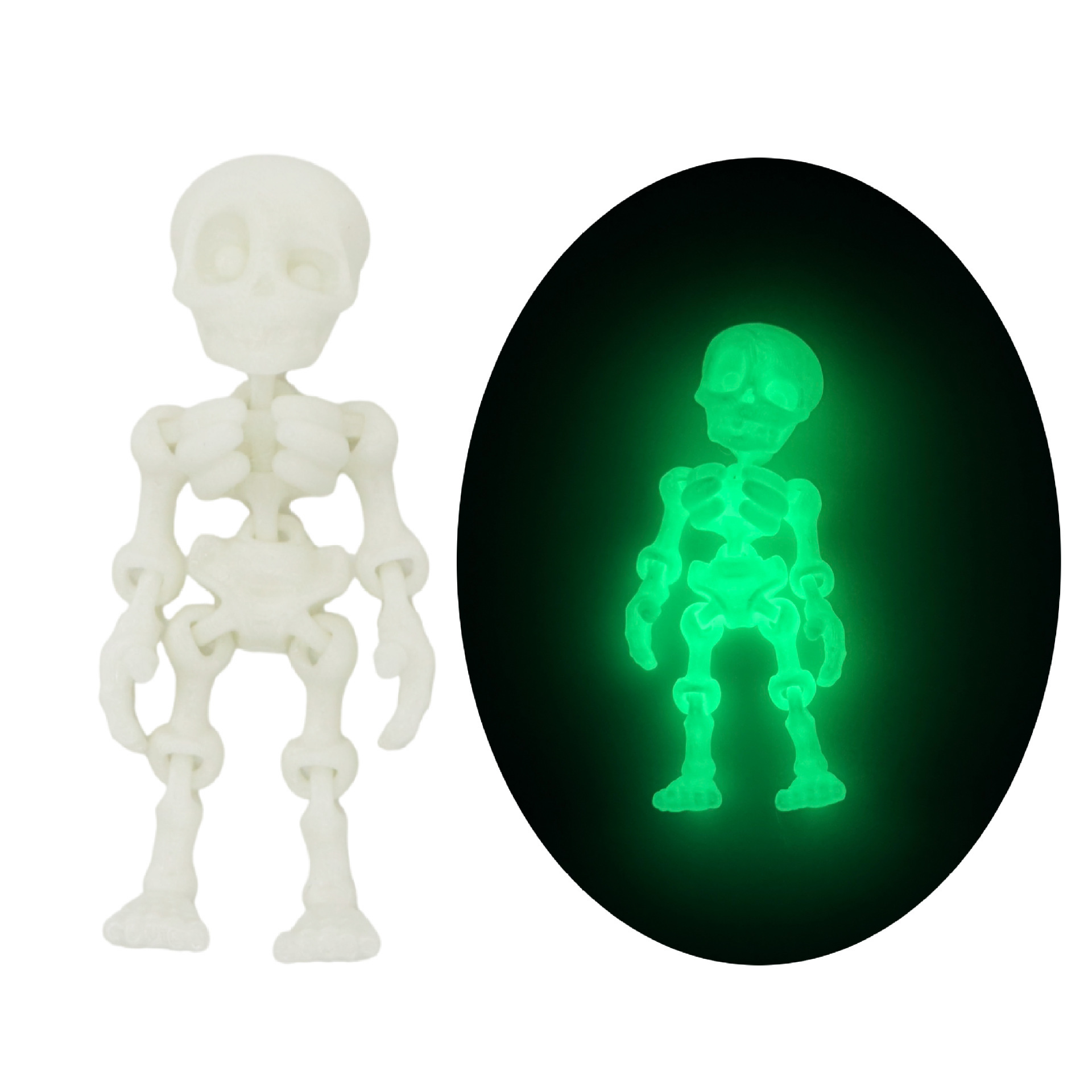 Mini fridge magnet-skull figure-glow-in-the-dark green