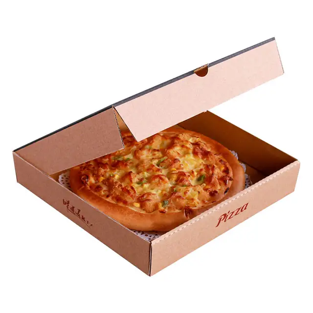 Kunden spezifisch bedruckte Verpackungs karton behälter zum Mitnehmen 7 11 Zoll 12 "13 16 Zoll 25cm Für Pizza-Verpackungs box mit Logo-Design