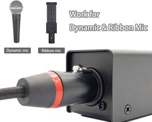 Amplificador de ganancia de activador de micrófono de preamplificador de Micrófono en línea para micrófono dinámico y cintas con ganancia clara de 25db para Podcasting - Product Image 6