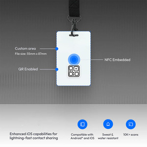 NFC thẻ thông minh nhân viên ID huy hiệu 13.56MHz tần số <span class=keywords><strong>RFID</strong></span> giao diện truyền thông không thấm nước làm việc thẻ dây buộc N213/215 - Product Image 3