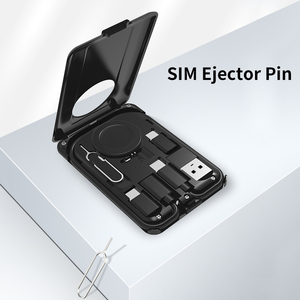 Juego de cables multifunción Kit de cables de carga rápida Tipo-C Juego de cables de USB-C Cargador inalámbrico con cargador de reloj Pin y ranura para tarjeta Sim
