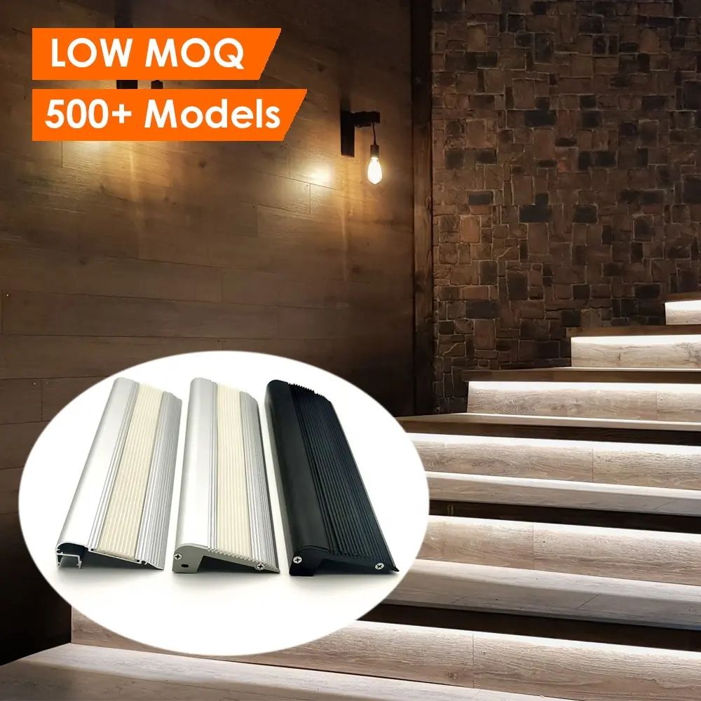 Step Nosing Light Stairs LED Profile Surface Mounted Staircase Aluminum LED Profile for Stairs Lighting