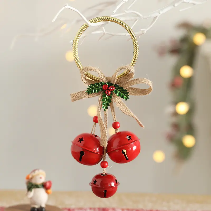 Lonceng Natal liontin Aksesori lonceng Natal DIY kualitas bagus lonceng busur untuk dekorasi hadiah rumah