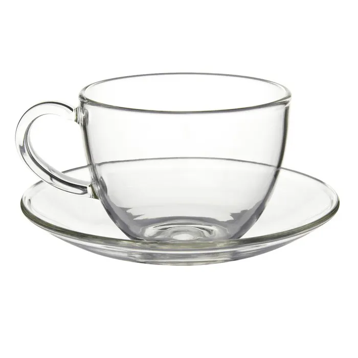 3oz Espresso suyu Cappuccino kahve temizle sevimli cam kupa el yapımı cam çay bardağı ve altlık Set