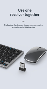 Teclado y ratón inalámbricos de 2,4G, Combo de teclado y ratón ergonómico para ordenador de escritorio, PC y portátil con batería recargable integrada - Product Image 2