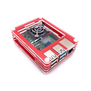 Custodia in acrilico Raspberry Pi 4 modello B scatola da 9 strati custodia nera e trasparente con ventola di raffreddamento - Product Image 5