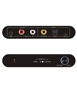 Toslink Coaxial Digital SPDIF a RCA izquierda derecha analógica estéreo 3,5mm Audio con perilla de amplificador de volumen para PS4 Switch IPTV 2019 - Product Image 4