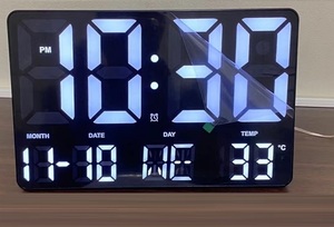 Hafta içi ve sıcaklık ile duvara monte LED dijital takvimli saat - Product Image 4