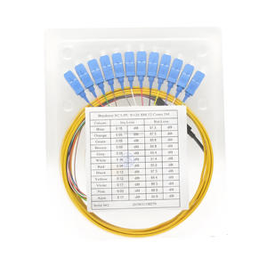 Soluciones de red POE 4G FTTX FTTH 12 fibra cinta plana Pigtail con monomodo multimodo FC ST SC LC UPC fibras - Product Image 4