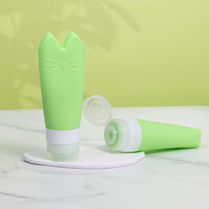68ML/90ML sevimli kedi seyahat boyutu şişeleri TSA onaylı tuvalet konteyner seti sızdırmaz silikon doldurulabilir şampuan losyon - Product Image 3
