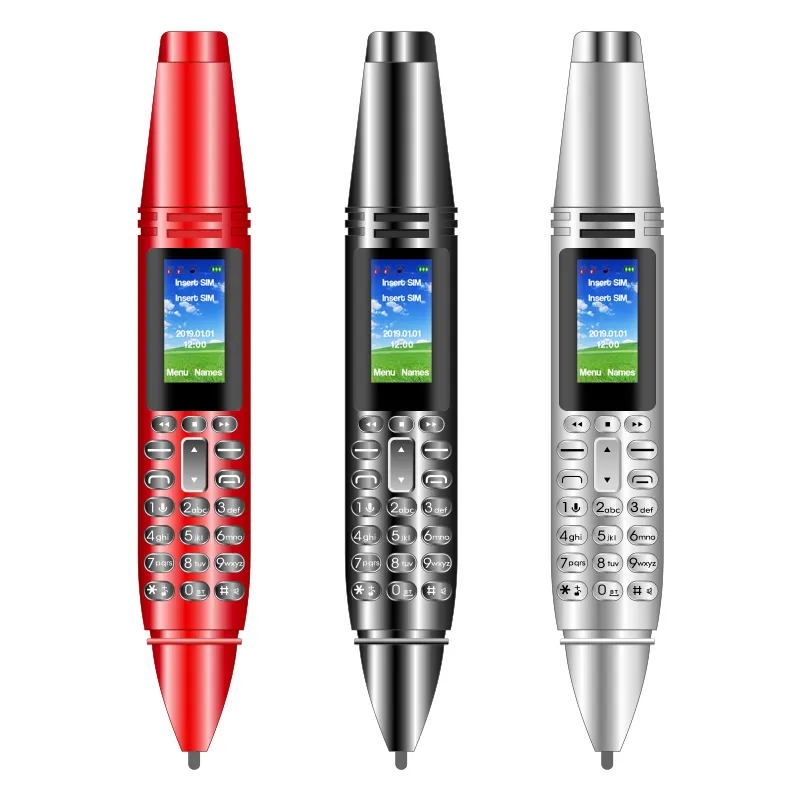 UNIWA AK007 prezzo di fabbrica a forma di penna 0.96 pollici Dual SIM GSM Magic Voice Cell Phone Mini Pen Phone Camera e registratore vocale
