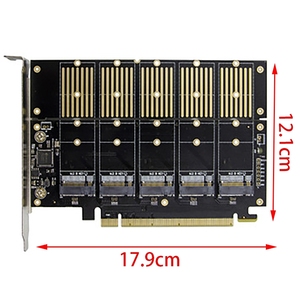 PCIe 5พอร์ต M2 Key B SATA3.0การ์ด SSD JMB585 PCIe SATA M.2 NVME PCIe 5 Bkey M.2 Converter Card - Product Image 6
