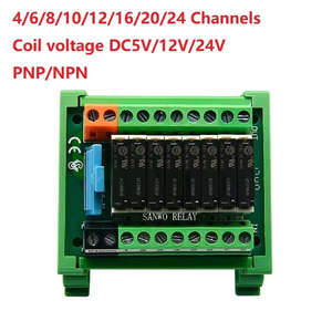 <strong>4</strong>-24 Channels PLC Control Board Relay Module Coil Voltage DC5V/12V/24V <strong>Input</strong> PNP/NPN APAN3124 Pluggable Relay 5A 1NO DIN Rail