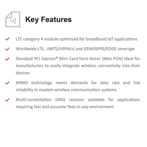 EC21-E MiniPCIe 4g模块LTE GPS模块适用于EMEA，韩国，泰国，印度 - Product Image 4