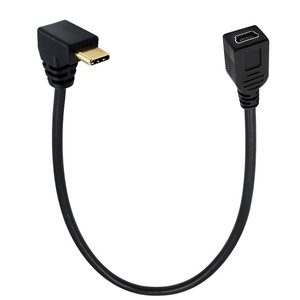 USB 3.1 0.25m C型公到迷你B母转换器电缆右左上下角度充电电缆编织屏蔽TPE护套 - Product Image 4
