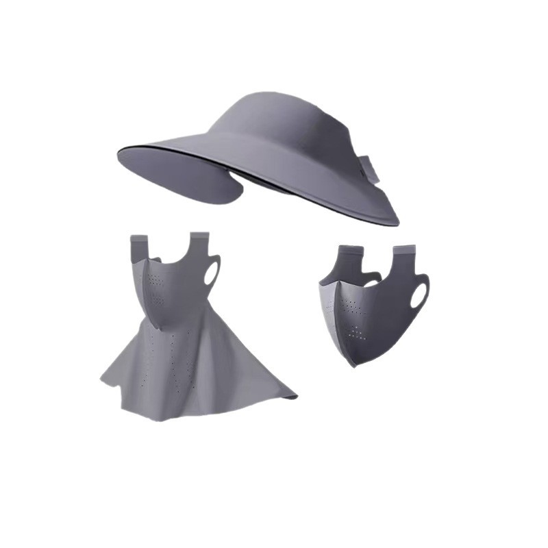Gorro/máscara/protector de cuello desmontable (gris oscuro)