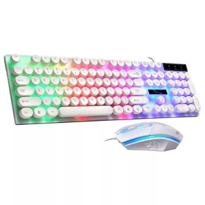 Colorful Glare G21 Punk Wired <strong>Keyboard</strong> and <strong>Mouse</strong> <strong>Combo</strong> 104 Keys Led Backlit <strong>Computer</strong> Gaming <strong>Keyboard</strong> and <strong>Mouse</strong> <strong>Combos</strong> - Product Image 1