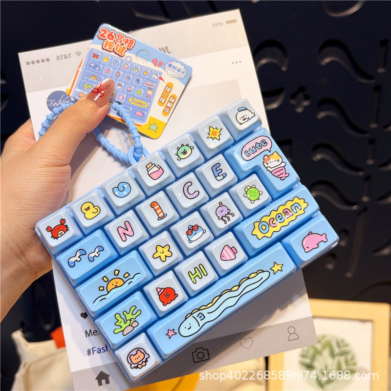 Happy non-stop stress relief 26-key keycap-blue