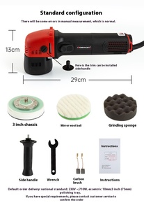 Mini 3-inch kép hành động xe đánh bóng da đánh bóng với waxing Máy đánh bóng chăm sóc chi tiết đệm cho xe đánh bóng - Product Image 5