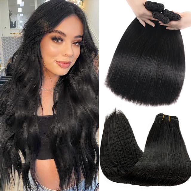 cheveux blancs gris cousus en trame
