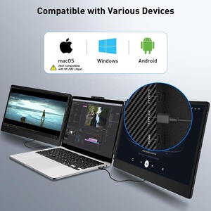 FHD 1080P IPS Display แบบปลั๊กแอนด์เพลย์สำหรับอุปกรณ์หลายเครื่อง HDM1ประเภท-C แบบขยายหน้าจอสำหรับแล็ปท็อป - Product Image 5