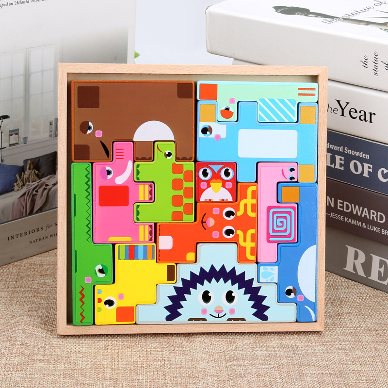 Puzzle de blocs de construction d'animaux