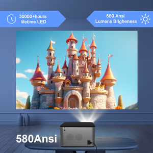 Yinzam โปรเจคเตอร์ HY350 1080P HD 4K, โปรเจคเตอร์550แอนดรอยด์หลอดไฟ LED แอนดรอยด์สมาร์ทโปรเจคเตอร์โฟกัสไฟฟ้า IMAX 3D - Product Image 2