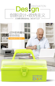 批发家用塑料彩色化妆案例收纳盒多功能手柄抽屉拉篮组织移植 - Product Image 5