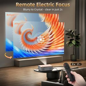 FUDONI 800ANSI yerli 1080P elektrik odak ev açık projektör ile 4K destek 6 WiFi 5.4 için Bluetooth 5G WiFi - Product Image 4