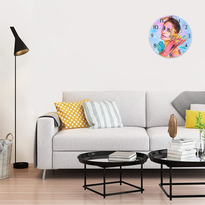 Sublimation Blank <strong>Round</strong> Glass Clock Photo Frame 7.8&quot; <strong>X</strong> 7.8&quot; Picture Framed Wall Decor DIY Heat Transfer Press Printing - Product Image 3