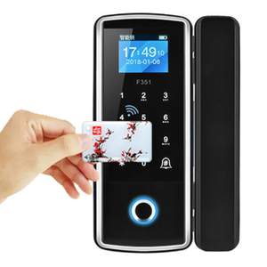 Doorplus Access Control Office Rahmenloses Glastür schloss Intelligenter Finger abdruck mit digitalem Bildschirms chloss für Glass chiebetür - Product Image 1