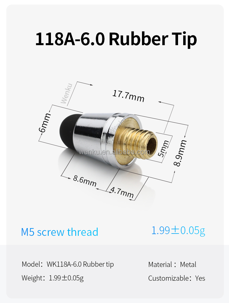 118A-6.0 RubberTip-Black