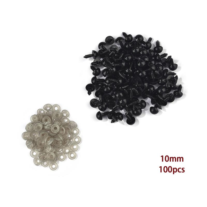 Couleur noire-10mm-100pcs