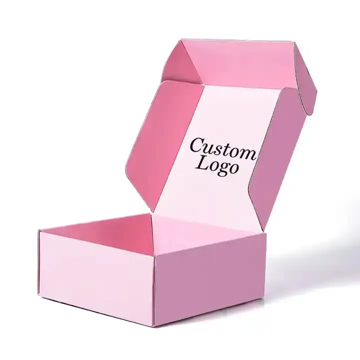 化粧品セットギフト包装サブスクリプションピンク色段ボールA4配送ボックス郵便郵送ボックス