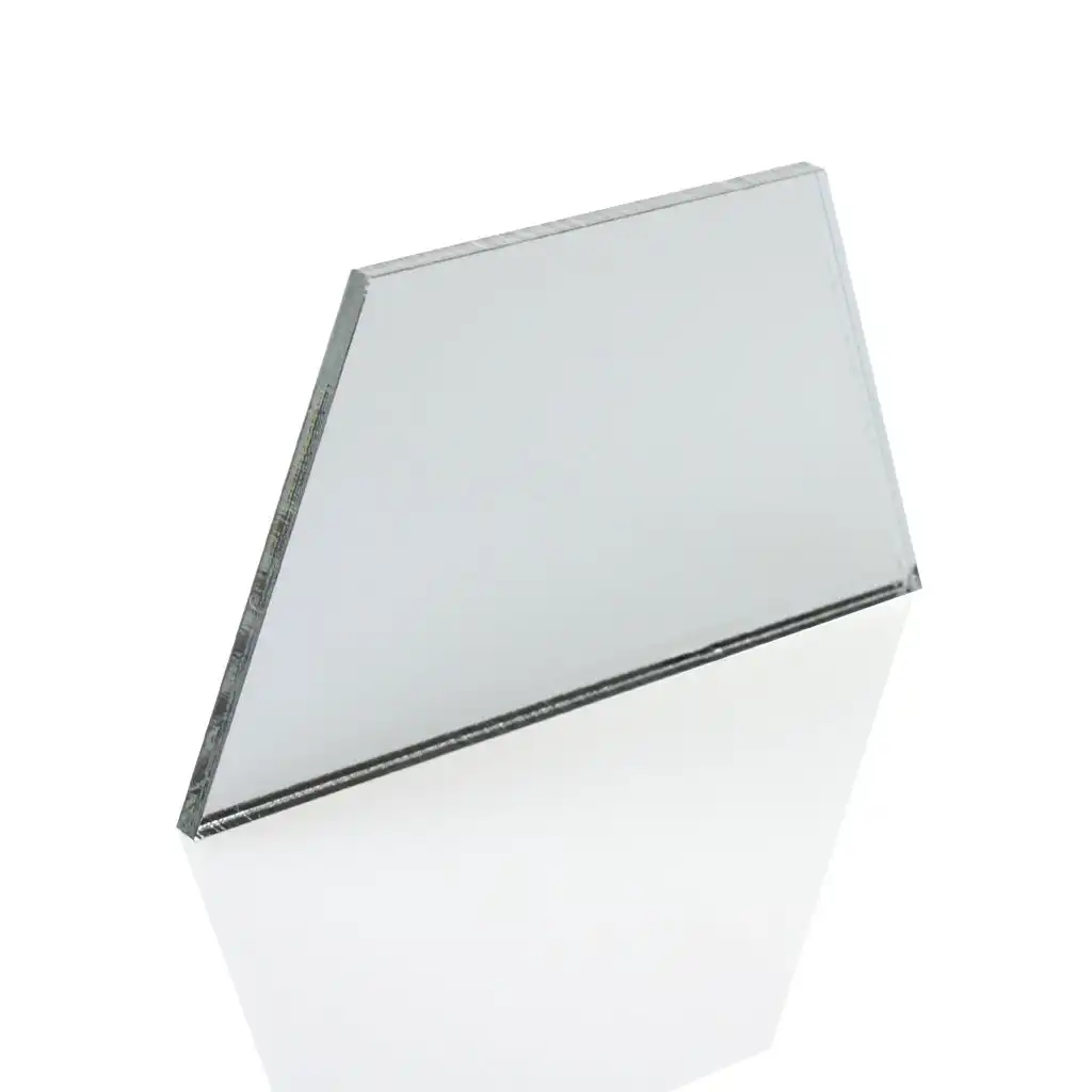 Espelho acrílico trapezoidal branco prateado personalizado 1/8" peça de espelho acrílico irregular DIY espelhado