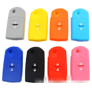 Colorful Flip Silicone Remote <strong>Key</strong> Fob Shell for <strong>Mazda</strong> 6 3 FAW Pentium B70 Two-button Flit Car <strong>Key</strong> - Product Image 2