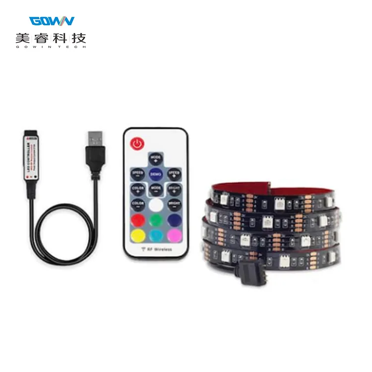 Smart DC5V USB 1M 2M TV Background Lighting Adhesive Tape IP20 / IP65 Flexible SMD 5050 USB RGB LED Strip