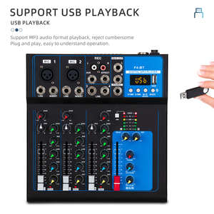 Özel fırsatlar masaüstü müzik ses kartı konsol ses sistemi, 4 kanal mikser, stüdyo canlı DJ denetleyici/ses konsolu mikser - Product Image 5