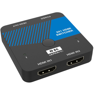 Interruptor HDMI 2 en 1 OUT AUTO-SELECT 8K @ 60Hz 48Gbps HDMI 2,1 HDCP2.3 para sistema de cine en casa
