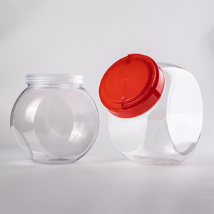 330ml Plastic Cookie <strong>Jar</strong> for Festivals Candy <strong>Jars</strong> with PET Base for Cosmetics for <strong>Sweeties</strong> and Sugar Foods - Product Image 2