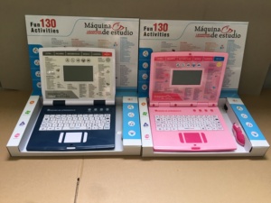 Englisch Spanisch Electric Laptop130 Funktionen Sprachen lernen Spielzeug Intelligente Kinder Laptop Lernmaschine mit Maus - Product Image 5