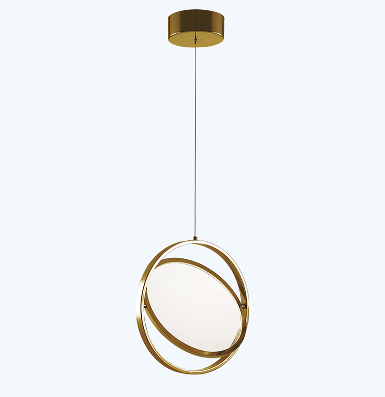 ZUN Design Brass Circle Modern Style LED Chandelier brass globe pendant Light Fixture For Hotel