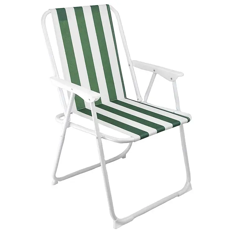 Spring Folding Sun Chair Beach Metal Frame Chairs Camp Outdoor Camping Chair Portable Collapsible Folded