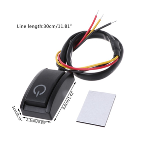 Easy To Installation 2 Gear Self-locking Black Pasting Push Button Switch With 50cm Wire Using In Car - Product Image 3