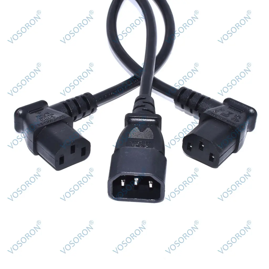 Adaptateur secteur IEC 320 C13 à C14 mâle à femelle câble d'extension à angle droit/gauche pour TV LCD à montage LED