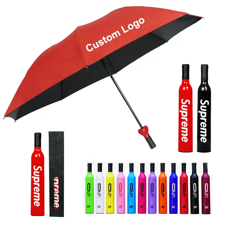 19 pouces parapluie de bouteille de vin de forme spéciale parapluie de golf promotionnel parapluie de forme de bouteille avec marque personnalisée