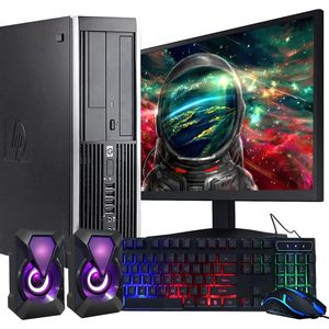 For HP Elite Desktop <strong>Computer</strong> PC with New 22 Inch LED Monitor RGB Speaker Keyboard 3.1 GHz Intel Core I5 16GB RAM 1TB HDD - Product Image 1