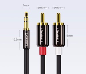 Ugreen <span class=keywords><strong>Rca</strong></span>电缆Hifi立体声2rca至3.5毫米音频电缆Aux <span class=keywords><strong>Rca</strong></span>插孔3.5 <span class=keywords><strong>Y</strong></span>分离器放大器音频家庭影院电缆<span class=keywords><strong>Rca</strong></span>