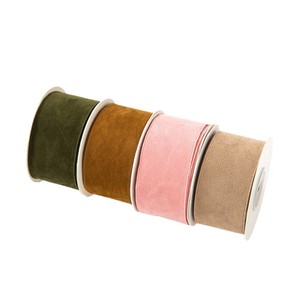 Phong Cách Hàn Quốc Hai Mặt Rắn Màu Nhung <span class=keywords><strong>Ribbon</strong></span> 4Cm Bow Bạc Foil In Thân Thiện Với Môi Quần Áo Tóc Hat <span class=keywords><strong>Ribbon</strong></span> - Product Image 5